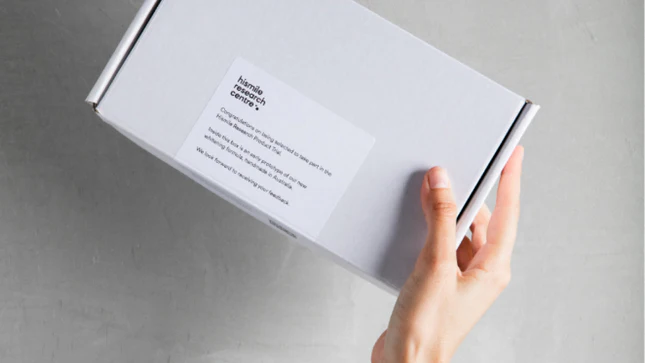 Paquete con un producto de testeo